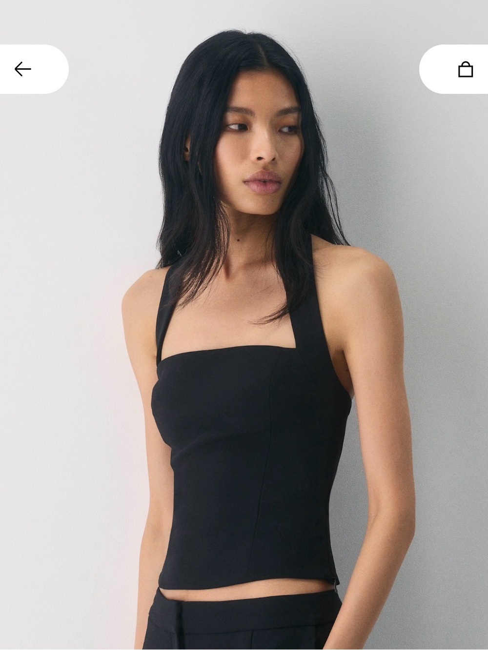 Whisper halter top in crepette material